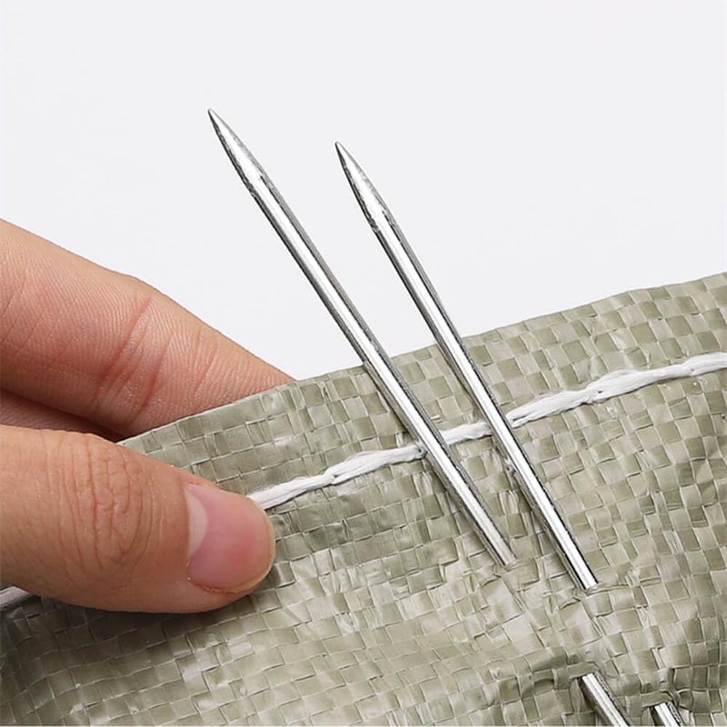 Dophee 2 PCS Professional Upholstery Needles, 12" Long 3mm Thickness Big Eye Hand Sewing Needles for Stitching Crafting Projects Home Crafts Doll Making Carpet Leather Canvas Repairing - Image 2